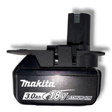 Anson PDR Trifecta adapter for Ryobi batteries to Makita, DeWalt, or Milwaukee tools. Black plastic construction.
