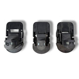 Anson PDR Trifecta adapter set for Ryobi batteries to use with Makita, DeWalt, or Milwaukee tools. Black plastic construction.