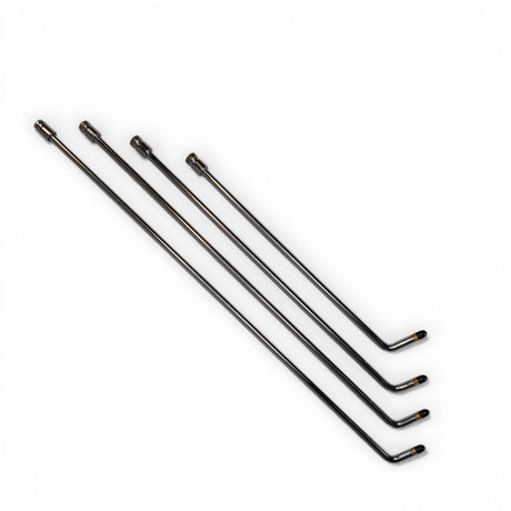 Anson PDR four stainless steel paintless dent repair rods with angled tips for extended reach.