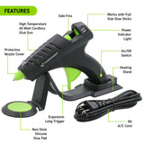CL-800F 60W High Temperature Full Size Cordless/Corded Hot Glue Gun
